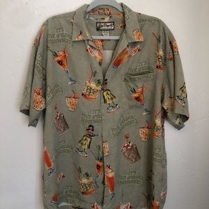 Big Dogs Hawaiian style button down shirt. 100% silk. Medium but fits loose
